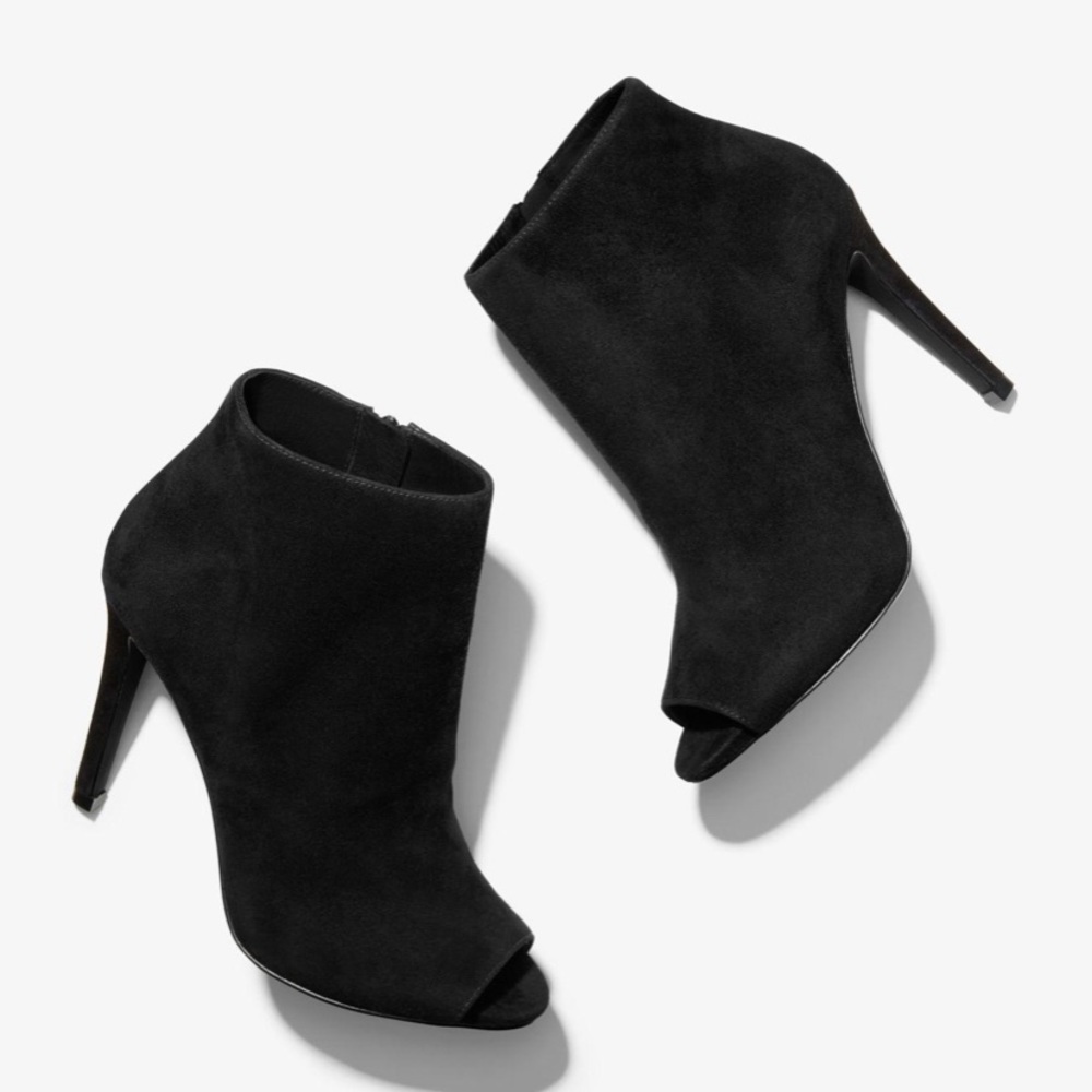 Michael Kors Black Whitley Open Toe Suede Bootie
